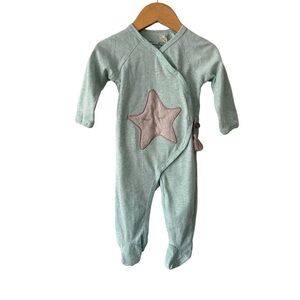 Jessica Simpson Mint Green Star Footie 3/6 Months New